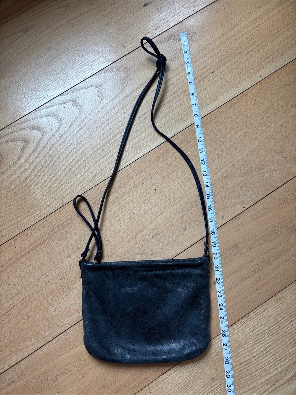 Rough & Tumble Genuine Leather Crossbody Bag | Blue Gray | Made in Maine - Picture 9 of 11